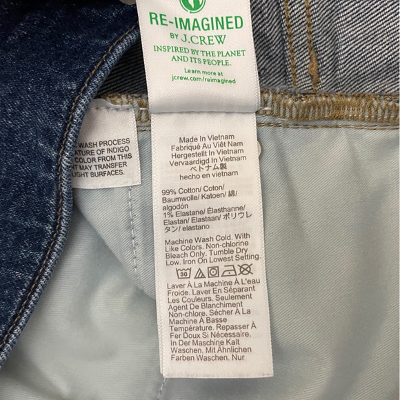 J. Crew Denim Trouser 1996 Semi-Stretch Resin Rinse Wide Leg Jeans Size 33 CC566 - Picture 11 of 13